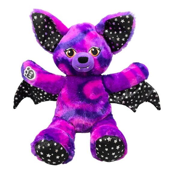 Build A Bear BABW Purple Black Starry Night Vampire Bat Plush 17" Halloween - Picture 1 of 11